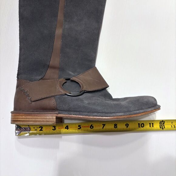 Olukai Women's Holo Lio ll Gray Leather High Riding Boots Western Bohemian Sz 9 - Picture 15 of 15